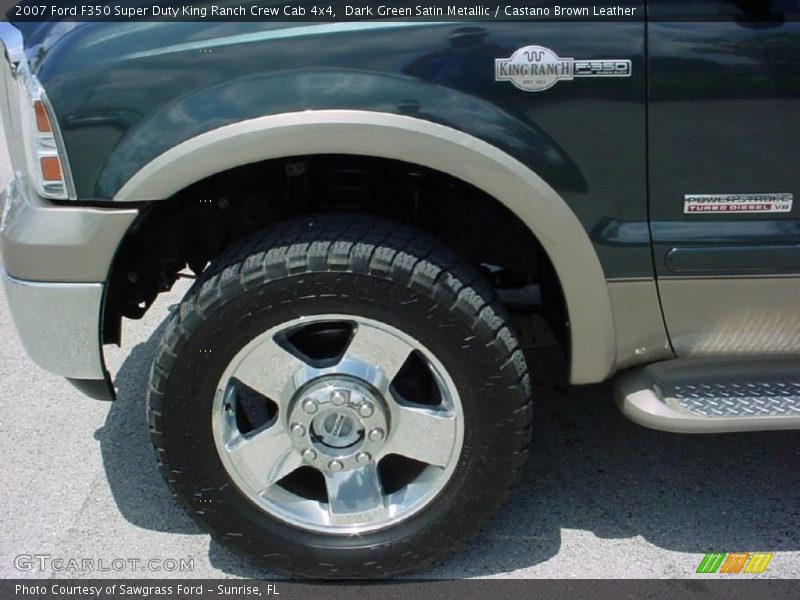 Dark Green Satin Metallic / Castano Brown Leather 2007 Ford F350 Super Duty King Ranch Crew Cab 4x4