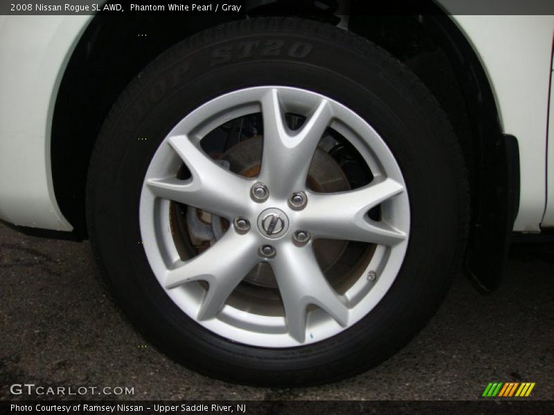 Phantom White Pearl / Gray 2008 Nissan Rogue SL AWD