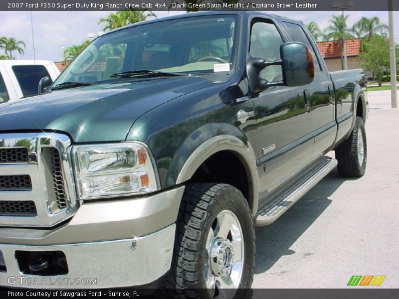 Dark Green Satin Metallic / Castano Brown Leather 2007 Ford F350 Super Duty King Ranch Crew Cab 4x4