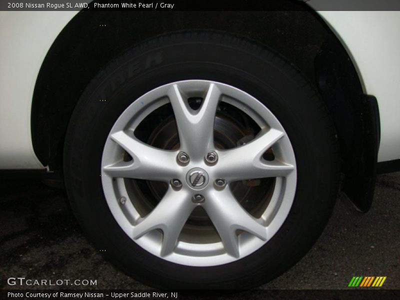 Phantom White Pearl / Gray 2008 Nissan Rogue SL AWD