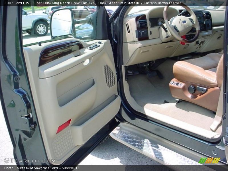 Dark Green Satin Metallic / Castano Brown Leather 2007 Ford F350 Super Duty King Ranch Crew Cab 4x4