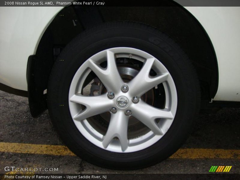 Phantom White Pearl / Gray 2008 Nissan Rogue SL AWD