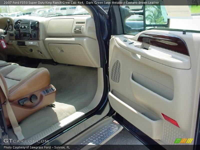 Dark Green Satin Metallic / Castano Brown Leather 2007 Ford F350 Super Duty King Ranch Crew Cab 4x4