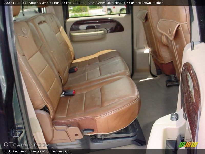 Dark Green Satin Metallic / Castano Brown Leather 2007 Ford F350 Super Duty King Ranch Crew Cab 4x4