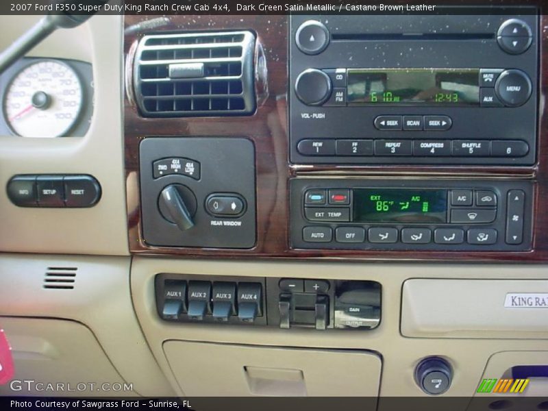 Dark Green Satin Metallic / Castano Brown Leather 2007 Ford F350 Super Duty King Ranch Crew Cab 4x4