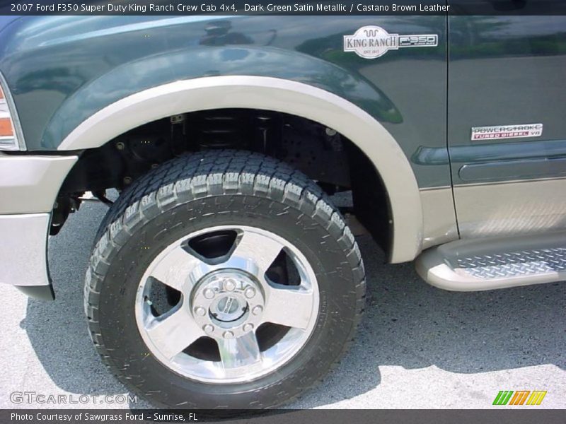Dark Green Satin Metallic / Castano Brown Leather 2007 Ford F350 Super Duty King Ranch Crew Cab 4x4