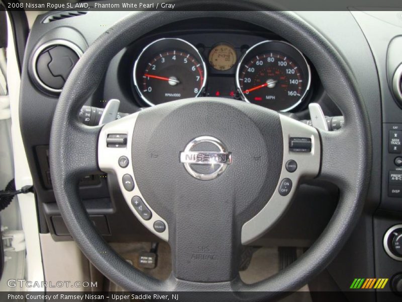 Phantom White Pearl / Gray 2008 Nissan Rogue SL AWD