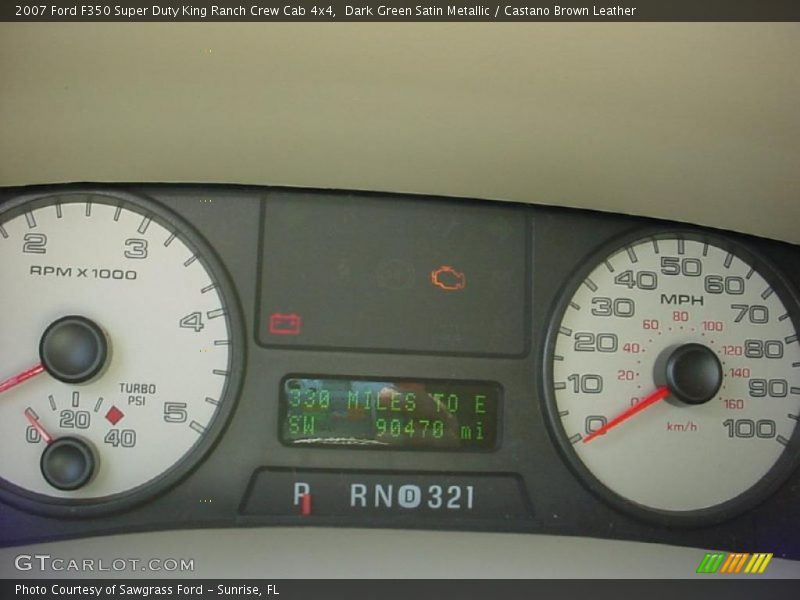 Dark Green Satin Metallic / Castano Brown Leather 2007 Ford F350 Super Duty King Ranch Crew Cab 4x4