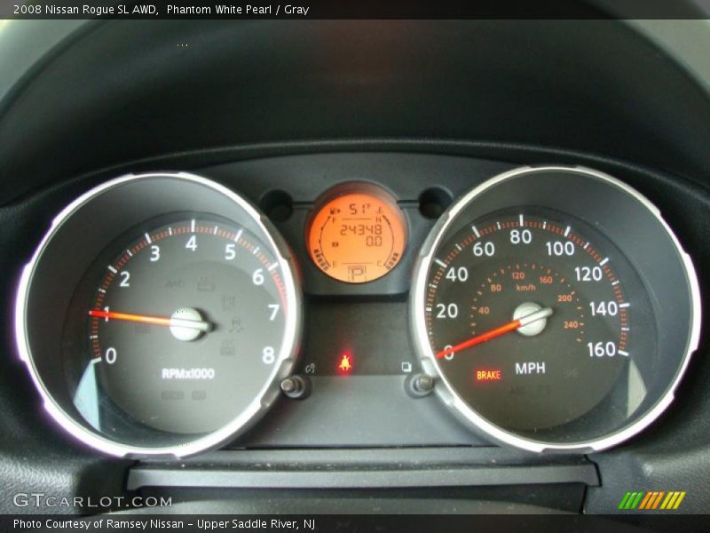 Phantom White Pearl / Gray 2008 Nissan Rogue SL AWD