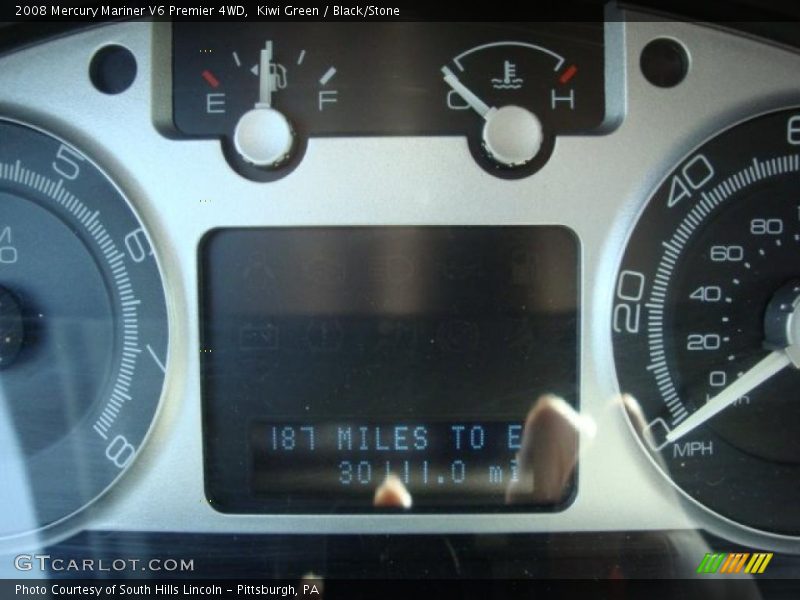 Kiwi Green / Black/Stone 2008 Mercury Mariner V6 Premier 4WD