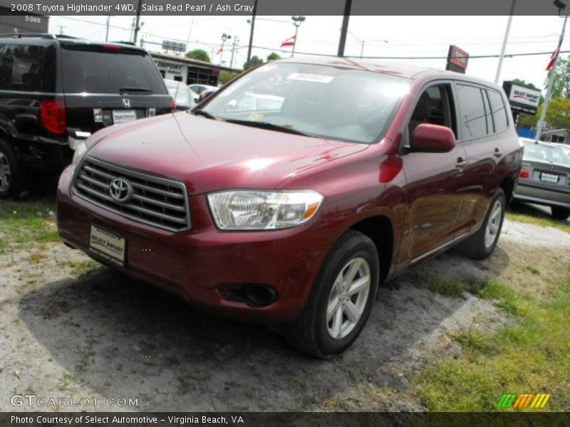 Salsa Red Pearl / Ash Gray 2008 Toyota Highlander 4WD