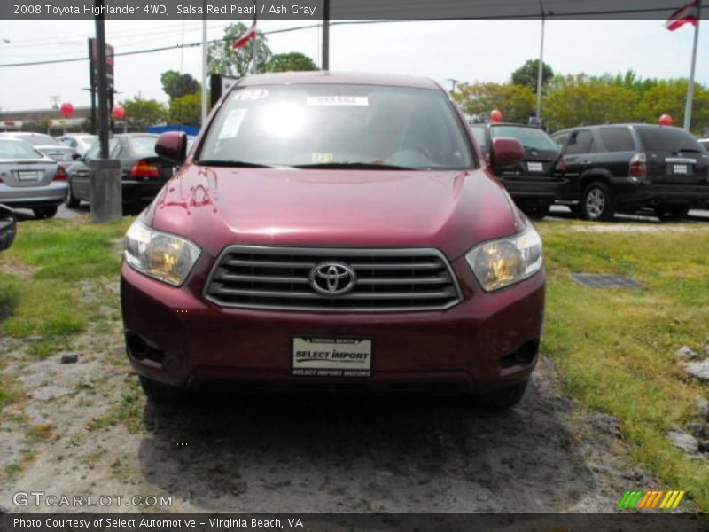 Salsa Red Pearl / Ash Gray 2008 Toyota Highlander 4WD