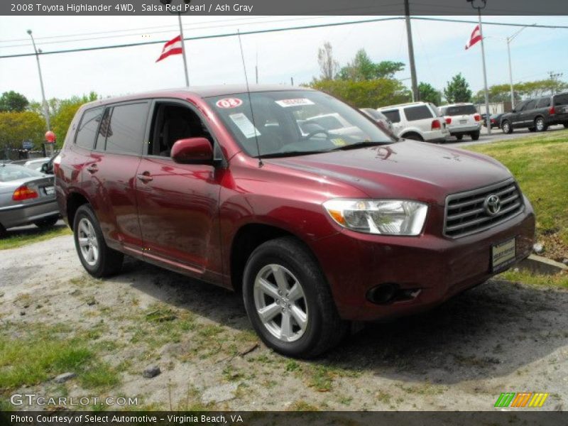 Salsa Red Pearl / Ash Gray 2008 Toyota Highlander 4WD