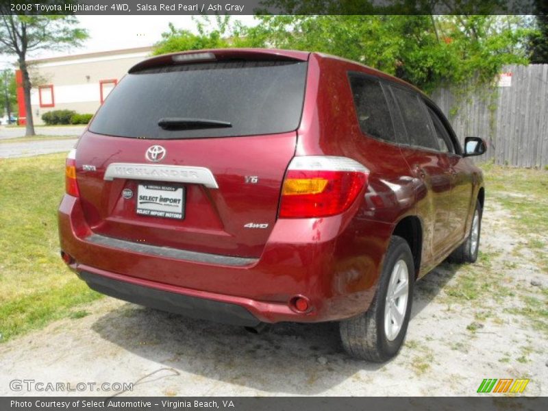 Salsa Red Pearl / Ash Gray 2008 Toyota Highlander 4WD