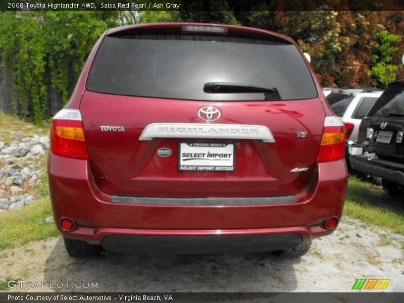 Salsa Red Pearl / Ash Gray 2008 Toyota Highlander 4WD
