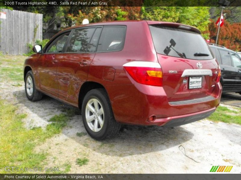 Salsa Red Pearl / Ash Gray 2008 Toyota Highlander 4WD
