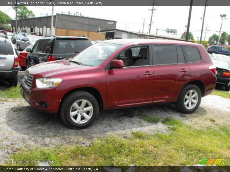 Salsa Red Pearl / Ash Gray 2008 Toyota Highlander 4WD