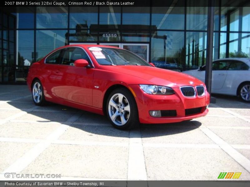 Crimson Red / Black Dakota Leather 2007 BMW 3 Series 328xi Coupe