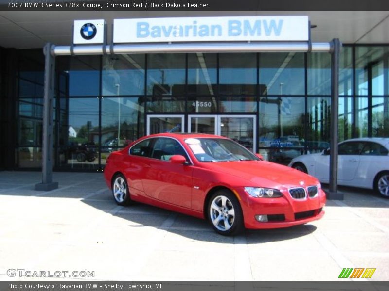 Crimson Red / Black Dakota Leather 2007 BMW 3 Series 328xi Coupe
