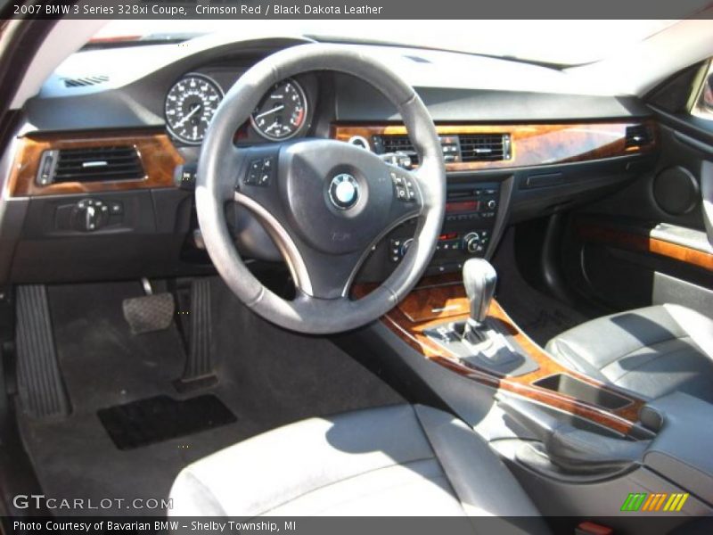 Crimson Red / Black Dakota Leather 2007 BMW 3 Series 328xi Coupe