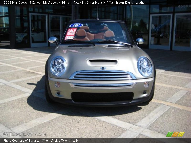 Sparkling Silver Metallic / Malt Brown English Leather 2008 Mini Cooper S Convertible Sidewalk Edition
