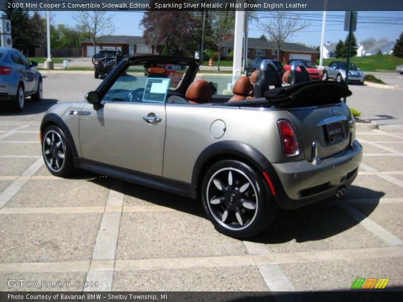 Sparkling Silver Metallic / Malt Brown English Leather 2008 Mini Cooper S Convertible Sidewalk Edition
