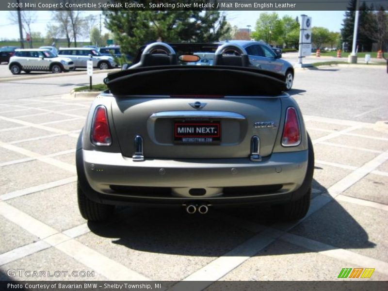 Sparkling Silver Metallic / Malt Brown English Leather 2008 Mini Cooper S Convertible Sidewalk Edition