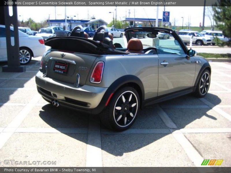 Sparkling Silver Metallic / Malt Brown English Leather 2008 Mini Cooper S Convertible Sidewalk Edition