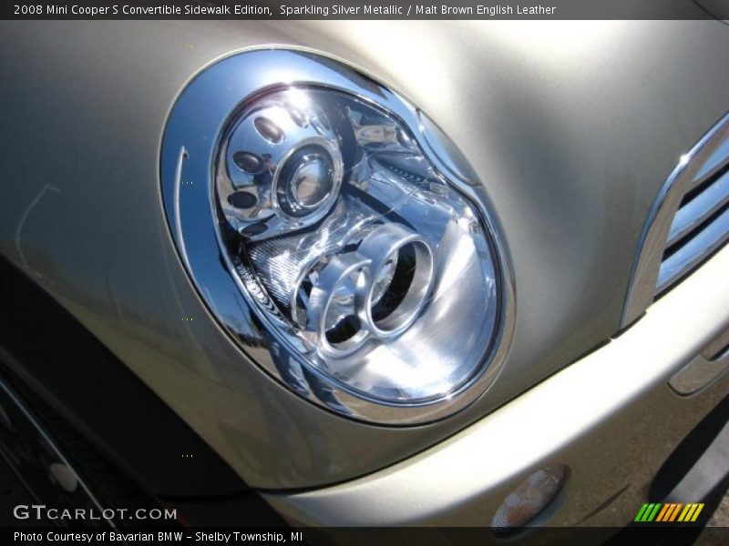 Sparkling Silver Metallic / Malt Brown English Leather 2008 Mini Cooper S Convertible Sidewalk Edition