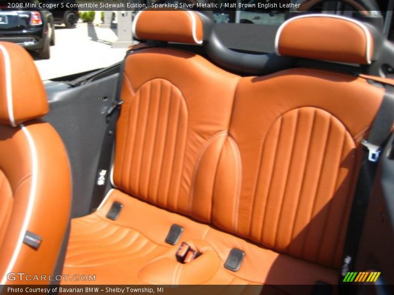 Sparkling Silver Metallic / Malt Brown English Leather 2008 Mini Cooper S Convertible Sidewalk Edition