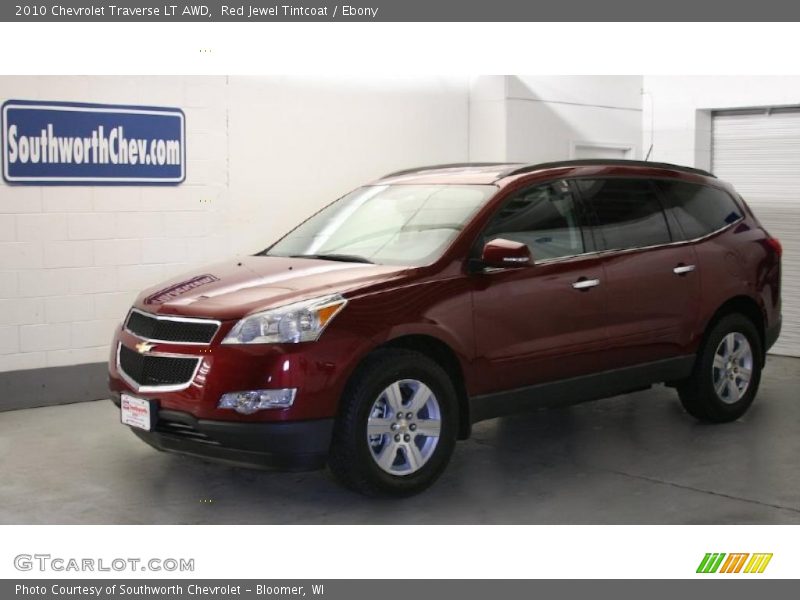 Red Jewel Tintcoat / Ebony 2010 Chevrolet Traverse LT AWD