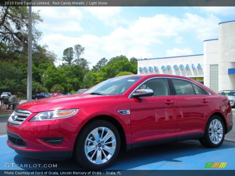 Red Candy Metallic / Light Stone 2010 Ford Taurus Limited