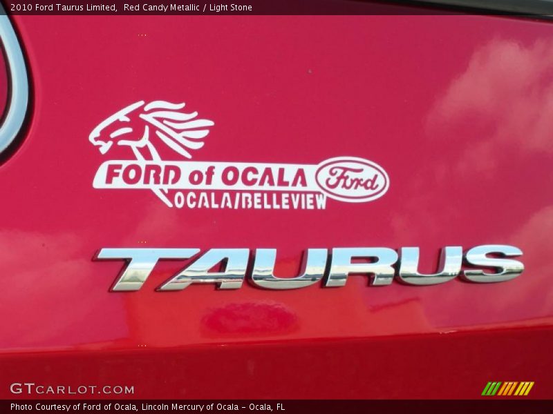 Red Candy Metallic / Light Stone 2010 Ford Taurus Limited