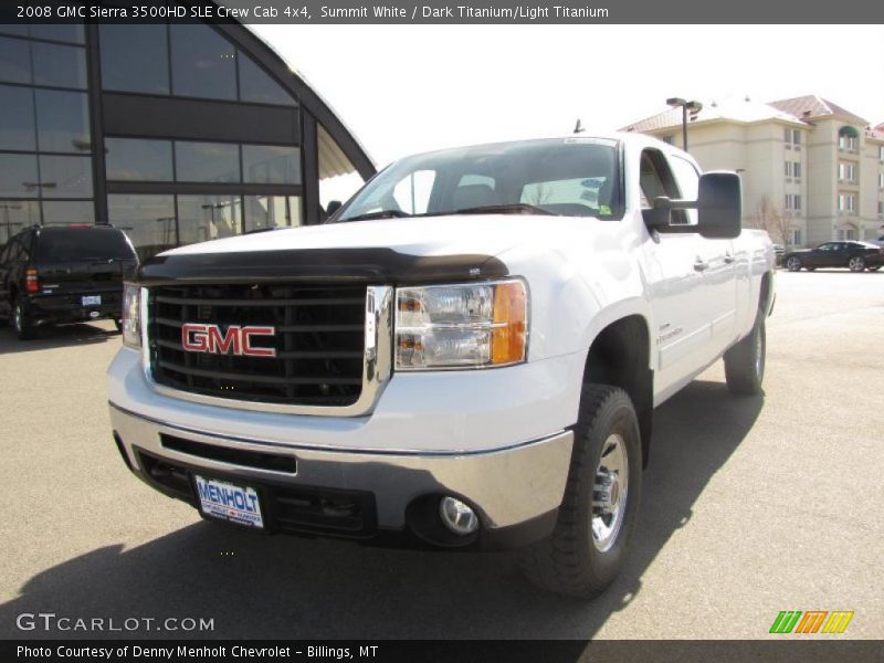 Summit White / Dark Titanium/Light Titanium 2008 GMC Sierra 3500HD SLE Crew Cab 4x4