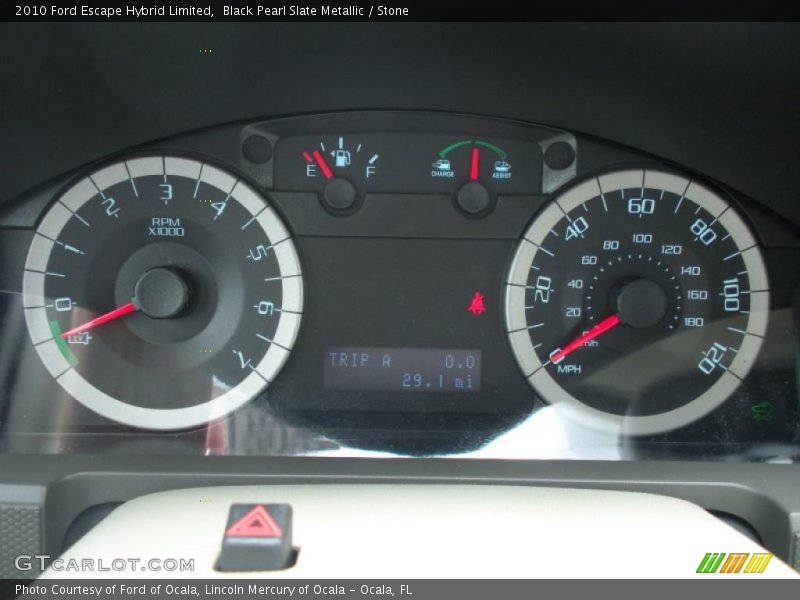 Black Pearl Slate Metallic / Stone 2010 Ford Escape Hybrid Limited