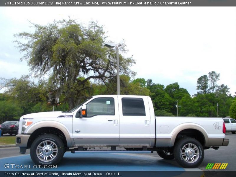 White Platinum Tri-Coat Metallic / Chaparral Leather 2011 Ford F350 Super Duty King Ranch Crew Cab 4x4