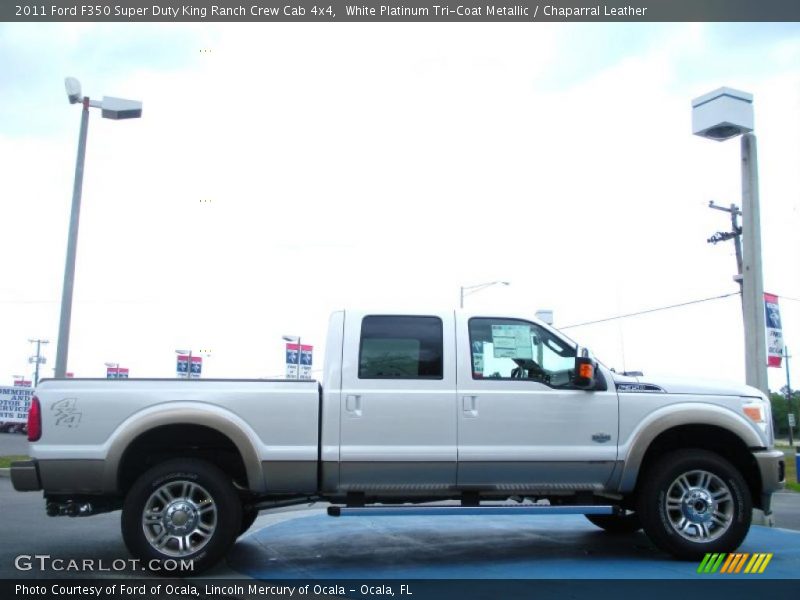 White Platinum Tri-Coat Metallic / Chaparral Leather 2011 Ford F350 Super Duty King Ranch Crew Cab 4x4