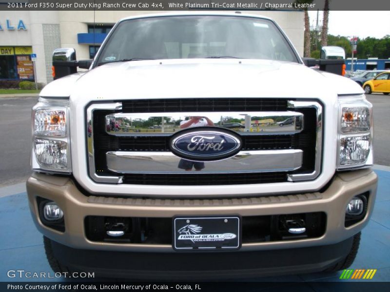 White Platinum Tri-Coat Metallic / Chaparral Leather 2011 Ford F350 Super Duty King Ranch Crew Cab 4x4