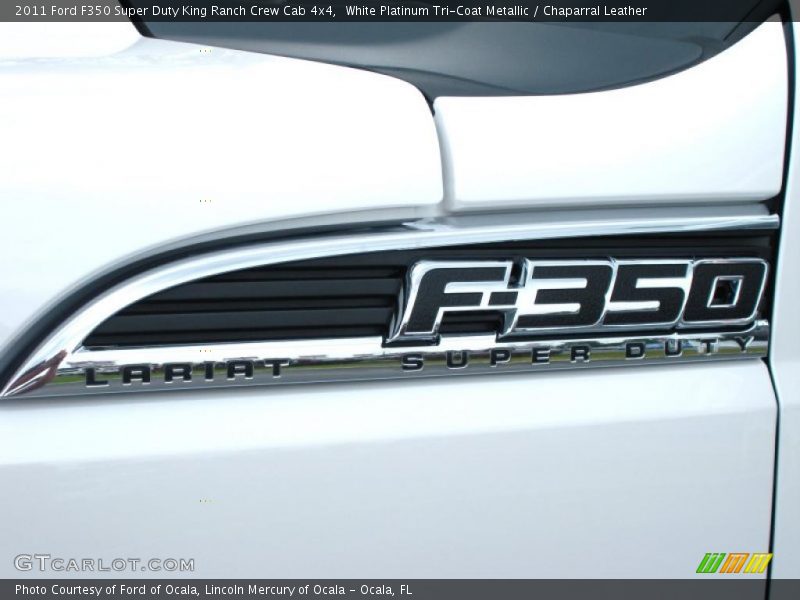 White Platinum Tri-Coat Metallic / Chaparral Leather 2011 Ford F350 Super Duty King Ranch Crew Cab 4x4