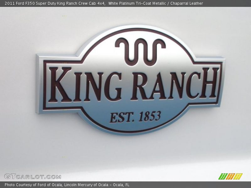 White Platinum Tri-Coat Metallic / Chaparral Leather 2011 Ford F350 Super Duty King Ranch Crew Cab 4x4