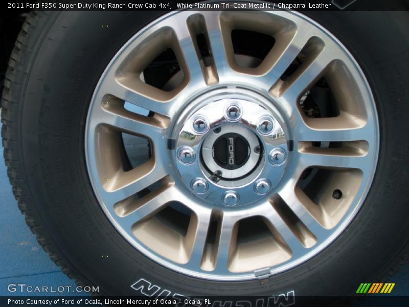 White Platinum Tri-Coat Metallic / Chaparral Leather 2011 Ford F350 Super Duty King Ranch Crew Cab 4x4