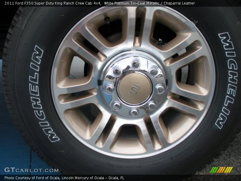 White Platinum Tri-Coat Metallic / Chaparral Leather 2011 Ford F350 Super Duty King Ranch Crew Cab 4x4