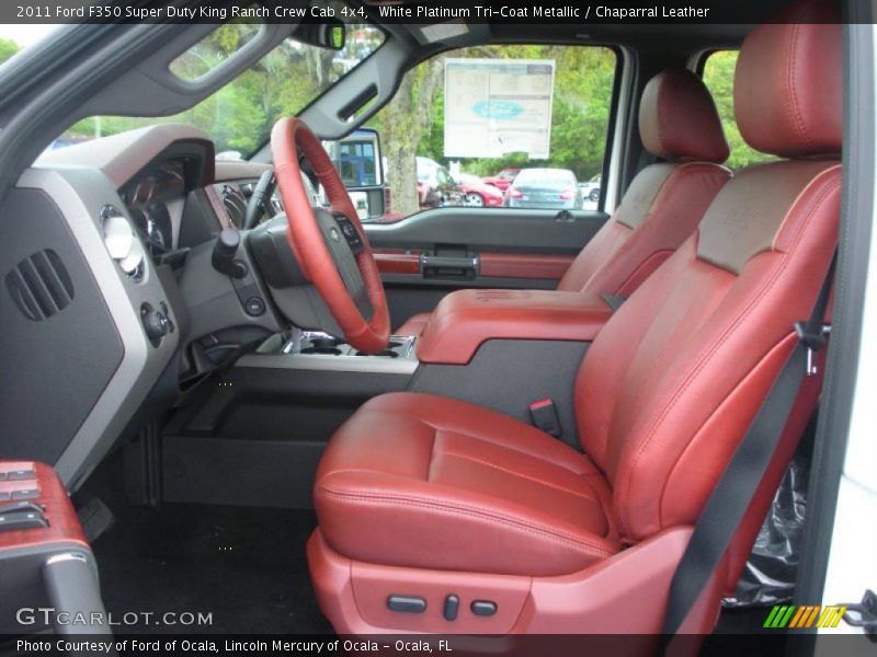 White Platinum Tri-Coat Metallic / Chaparral Leather 2011 Ford F350 Super Duty King Ranch Crew Cab 4x4