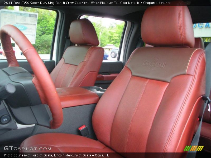 White Platinum Tri-Coat Metallic / Chaparral Leather 2011 Ford F350 Super Duty King Ranch Crew Cab 4x4