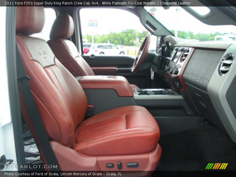 White Platinum Tri-Coat Metallic / Chaparral Leather 2011 Ford F350 Super Duty King Ranch Crew Cab 4x4