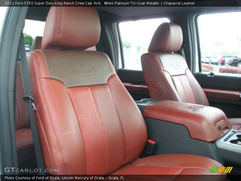 White Platinum Tri-Coat Metallic / Chaparral Leather 2011 Ford F350 Super Duty King Ranch Crew Cab 4x4
