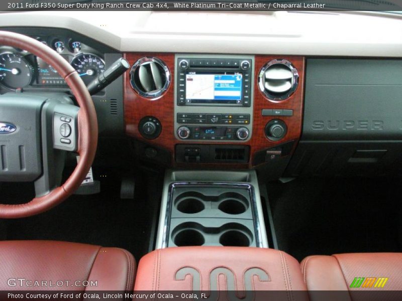 White Platinum Tri-Coat Metallic / Chaparral Leather 2011 Ford F350 Super Duty King Ranch Crew Cab 4x4