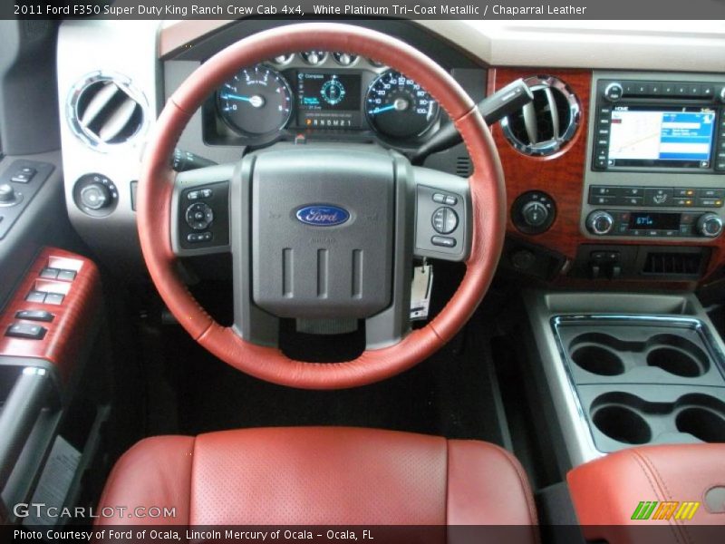 White Platinum Tri-Coat Metallic / Chaparral Leather 2011 Ford F350 Super Duty King Ranch Crew Cab 4x4