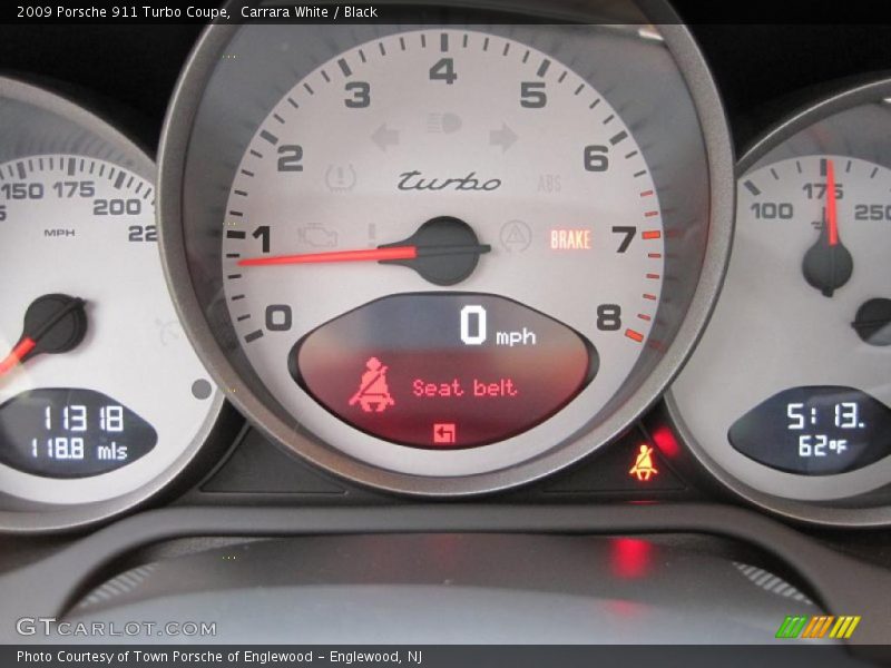 Carrara White / Black 2009 Porsche 911 Turbo Coupe