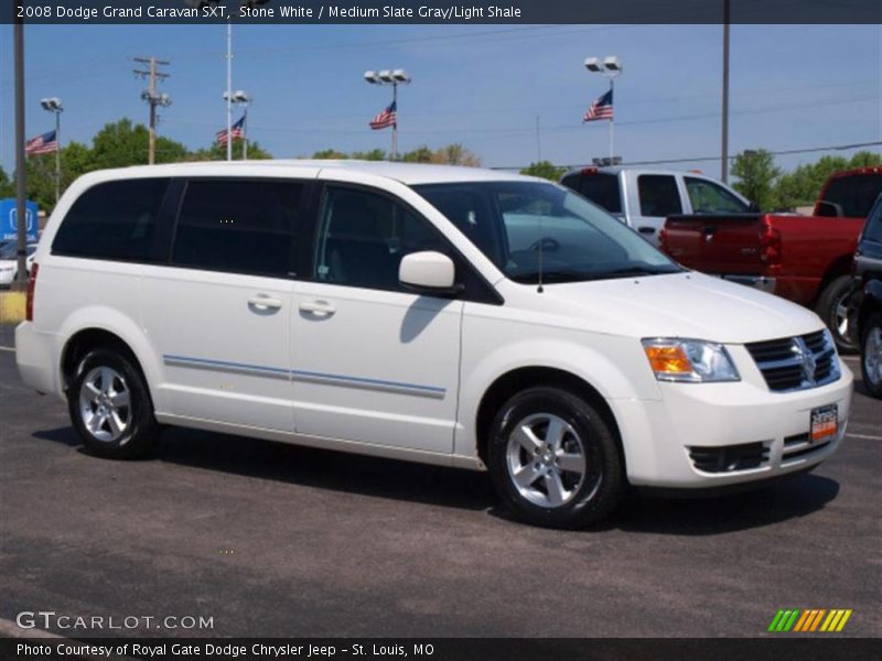 Stone White / Medium Slate Gray/Light Shale 2008 Dodge Grand Caravan SXT